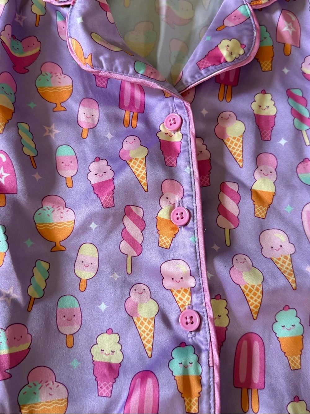 American GirlPurple Ice Cream Print Short Pajama Set - Kids
